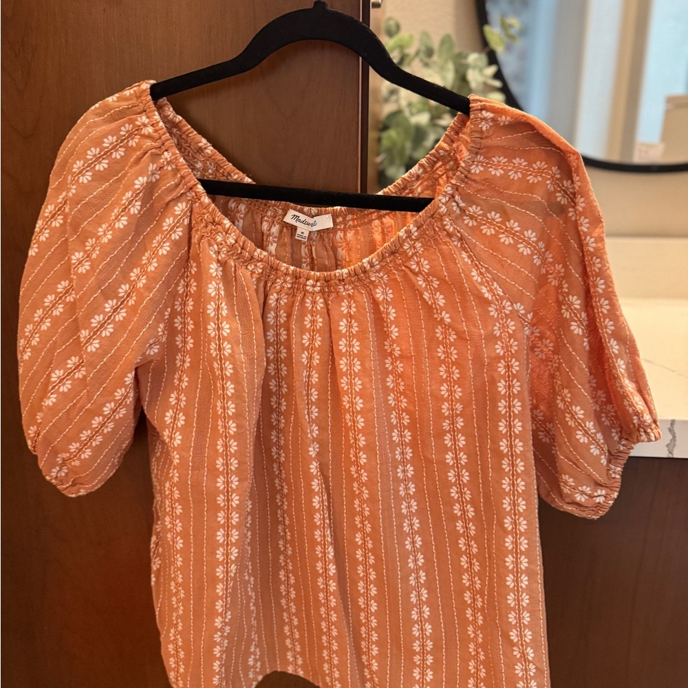 Madewell Orange Floral Women's Top